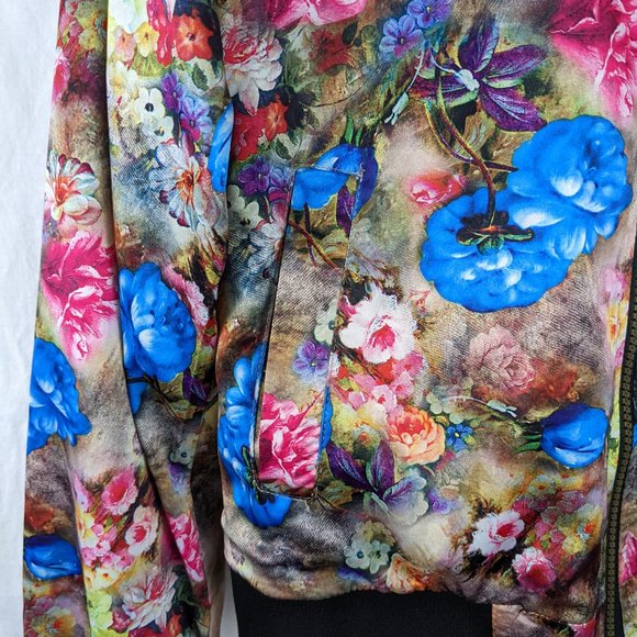 2 for $20 Yoki Floral Satin Bomber Jacket Size M - Picture 3 of 5